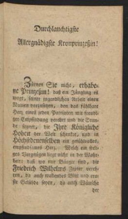 Durchlauchtigste Allergnädigste Kronprinzeßin!