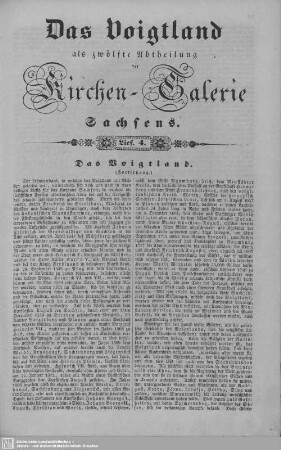 Das Voigtland (Fortsetzung), Die Ephoralstadt Auerbach, Die Parochie Ruppertsgrün : 4. Lieferung
