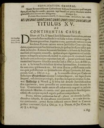 Titulus XV. De Continentia Causæ.