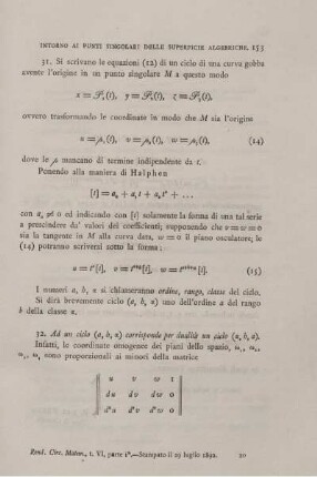 Intorno ai punti singolari delle superficie algebriche. [fortsetzung]