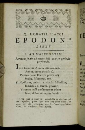 Q. Horatii Flacci Epodon Liber = Traduction Des Epodes D'Horace