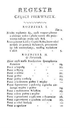 Regestr Cz??ci Pierwszey.