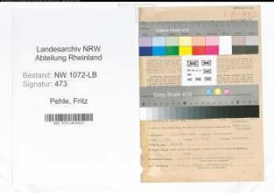 Entnazifizierung Fritz Pehle , geb. 05.09.1907 (Milchverteiler)