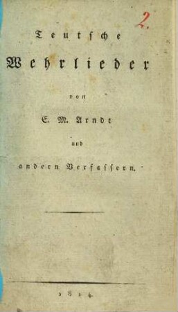 Teutsche Wehrlieder