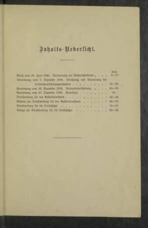 Inhalts-Uebersicht.