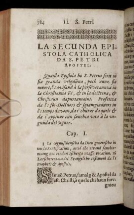 La Secunda Epistola Catholica Da S. Petri Apostel.