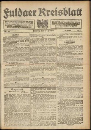 Ausgabe vom Dienstag, den 27. Februar 1917.