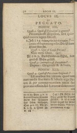 Locus IX. De Peccato