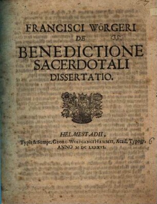 De benedictione sacerdotali dissertatio