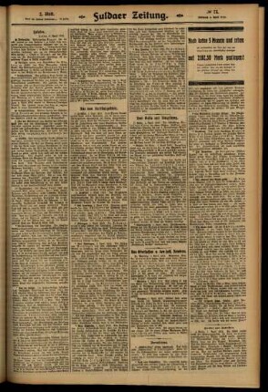 Zweite Ausgabe vom Mittwoch, den 02. April 1913.