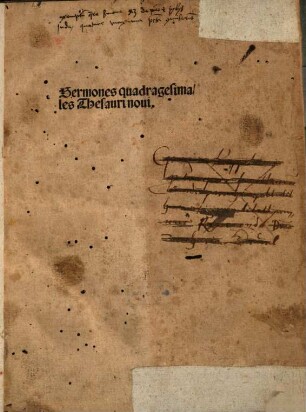 Sermones Quadragesimales Thesauri noui