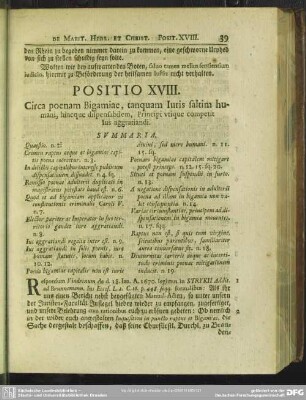 Positio XVIII. Circa poenam Bigamiae, tanquam Iuris saltim humani, hincque dispensabilem, principi utique competit Ius aggratiandi