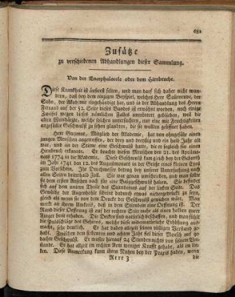 Zusätze zu verschiedenen Abhandlungen dieser Sammlung.