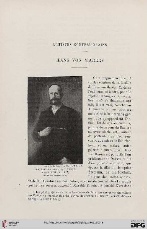 4. Pér. 2.1909: Hans von Marées : artistes contemporains