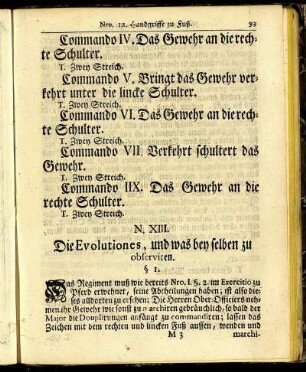 N. XIII. Die Evolutiones, und was bey selben zu observiren.