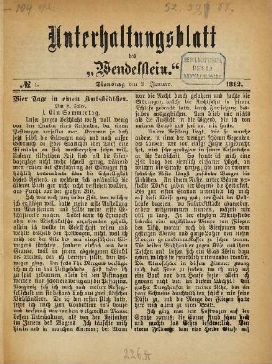 Wendelstein. Unterhaltungsblatt des Wendelstein. 1882