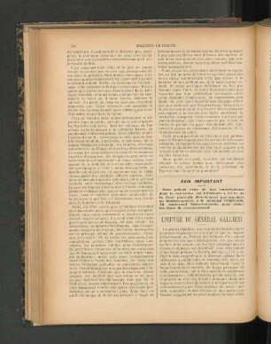 L'Oeuvre Du Général Gallieni.