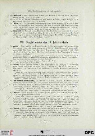 VIII. Kupferwerke des 18. Jahrhunderts (Nr. 850-886)