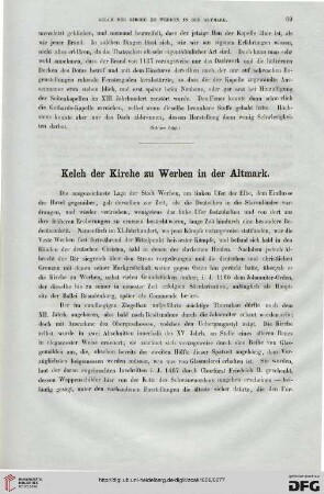 1: Kelch der Kirche zu Werben in der Altmark