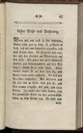 Ueber Buße und Besserung.