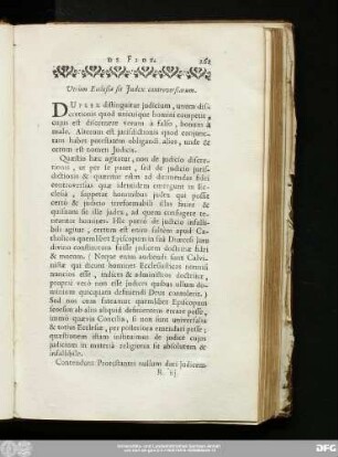 Utrùm Ecclesia sit Iudex controversiarum.
