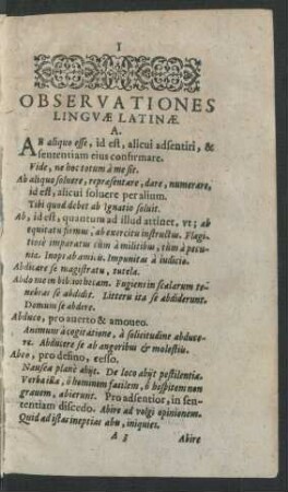 Observationes Linguae Latinae.