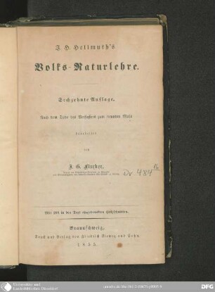 J. H. Hellmuth's Volks-Naturlehre