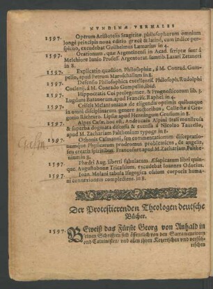 Der Protestierenden Theologen deutsche Bücher.
