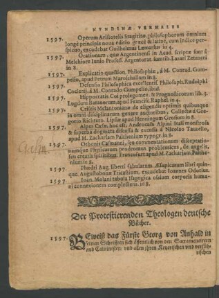 Der Protestierenden Theologen deutsche Bücher.