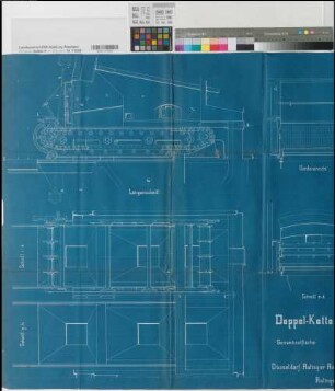 Wasserrohrkesselanlage "System Dürr" Schnitte, Ansicht 1907 1 : 1 88 x 135 Pause Düsseldorf-Ratinger Röhrenkesselfabrik Oberbergamt Dortmund Nr. 760