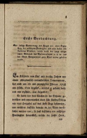 Erste Beobachtung. - Zehnte Beobachtung.