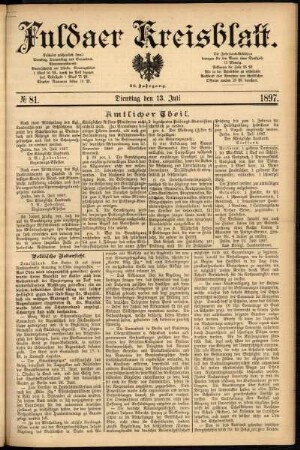 Ausgabe vom Dienstag, den 13. Juli 1897.