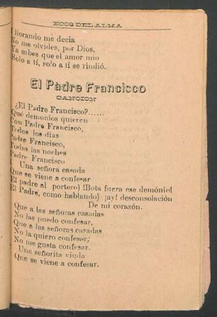 El padre Francisco : Canción