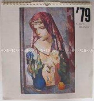 Kalender mit Motiven von Gemälden, Skulpturen u.ä. aus verschiedenen Museen der DDR für das Jahr 1979