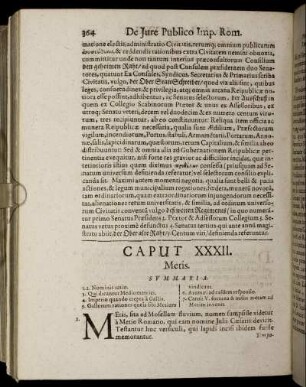 Caput XXXII. [ - ] Caput XXXIV.; Metis; Meminga; Mulhusium
