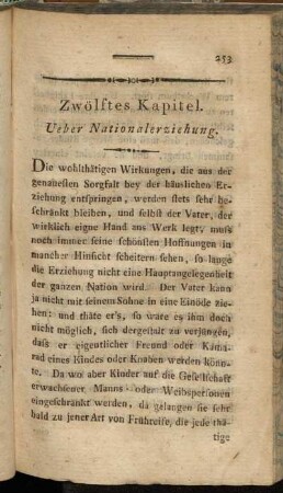 Zwölftes Kapitel. Ueber Nationalerziehung.