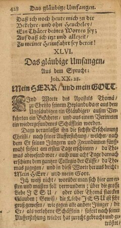 XLVI. Das gläubige Umfangen