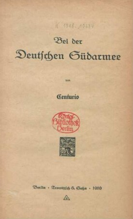 Bei der Deutschen Südarmee