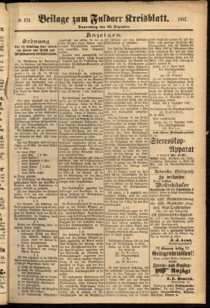 Zweite Ausgabe vom Donnerstag, den 23. Dezember 1897.