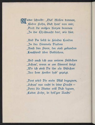 Weihnacht im Felde