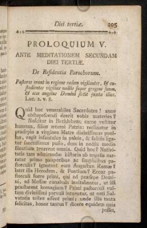 205-211, Proloquium V. Ante Meditationem Secundam Diei Tertiae.