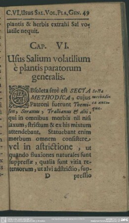 Cap. VI. Usus Salium volatilium è plantis paratorum generalis