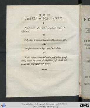 Theses Miscellaneae.