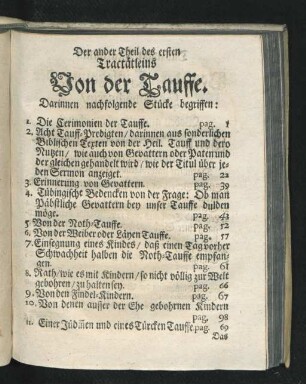 Der ander Theil des ersten Tractätleins Von der Tauffe.