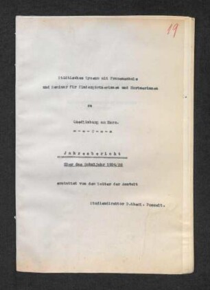 1934/35: Jahresbericht über das Schuljahr ... - 1934/35