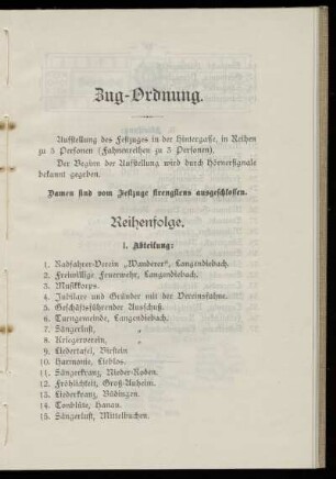 Zug-Ordnung