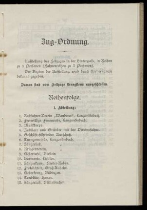 Zug-Ordnung