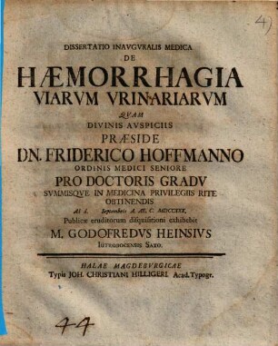 Diss. inaug. med. de haemorrhagia viarum urinariarum