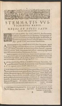Stemmatis Witichindei Radix.