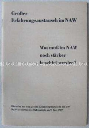 Dokumentation über Erfahrungsaustausch auf der Konferenz des Nationalrats der Nationalen Front über das Nationale Aufbauwerk